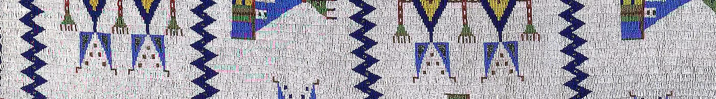 Detail of beading on trousers and suspenders, ca. 1920s. Northern Arapaho. Leather, beads. 1.69.5935 (detail)