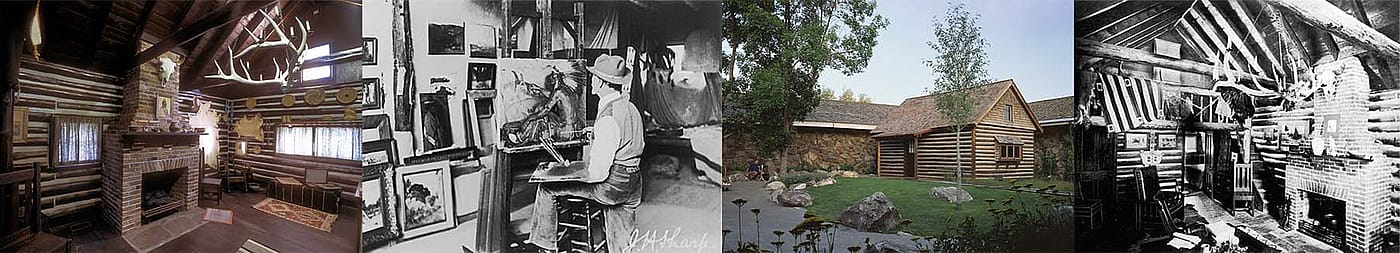 Sharp collage: hut, past and present interior, exterior, Sharp (P.238.390)