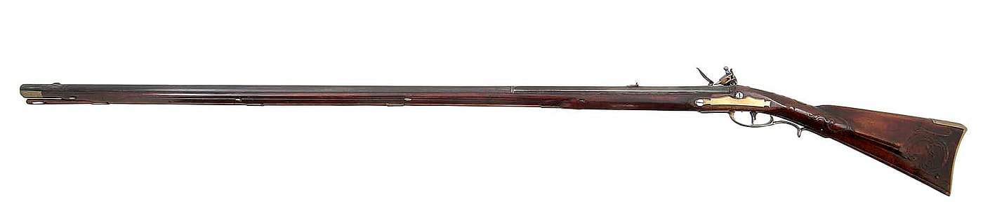 J.P. Beck, Dauphin County, Pennsylvania. Kentucky long rifle, ca. 1800, .55 cal. Beck was one of the most renowned makers of Kentucky rifles during the so-called “Golden Age,” working between 1785 and 1811. Gift of Olin Corporation, Winchester Arms Collection. 1988.8.1044