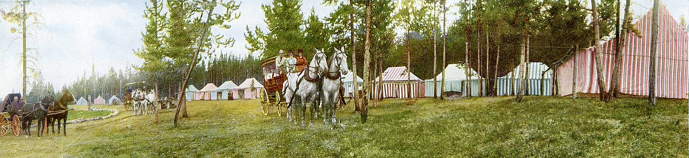 Willow Camp, Yellowstone National Park, Wiylie Co. MS 21 Yellowstone National Park Collection. P.21.156.2
