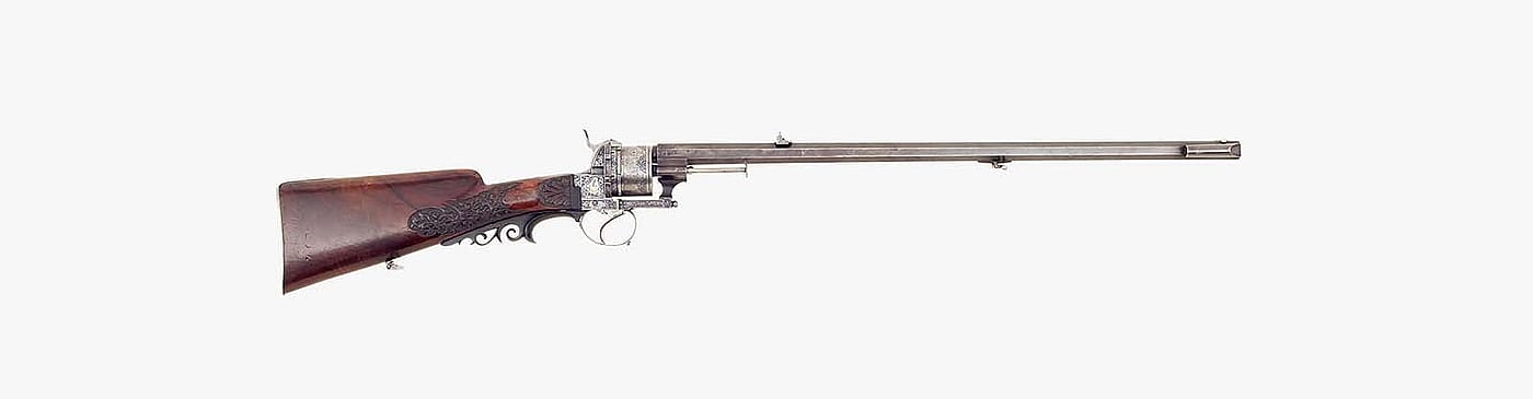 Peterlongo Pinfire Revolving Rifle. Gift of Neal P. McKinstry. 2002.23.1