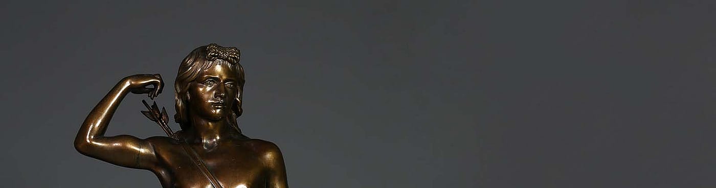 Henry Kirke Brown (1814–1886). Choosing of the Arrow, 1849. Bronze, 22 x 5.5 inches. William E. Weiss Memorial Fund Purchase. 7.16.1 (detail)