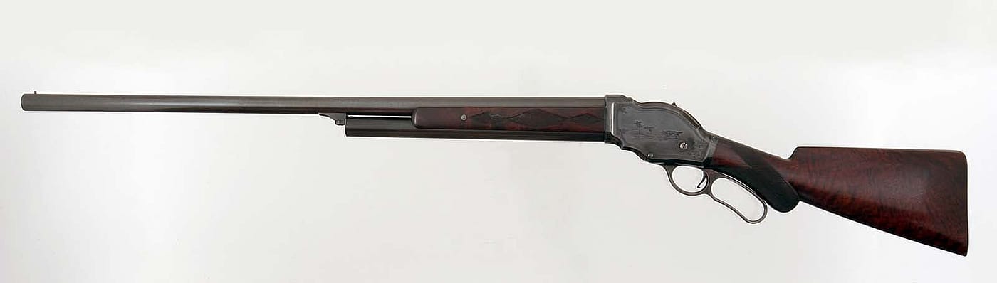 Winchester Model 1887 lever-action shotgun, serial number 1, ca. 1887. Museum Purchase. 1984.2.1