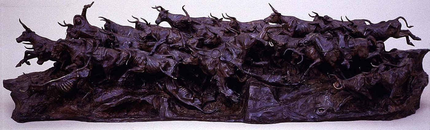 Harry Jackson (b. 1924). "Stampede," 1959. Bronze, 15 x 56 inches. Gift of The Coe Foundation. 52.72