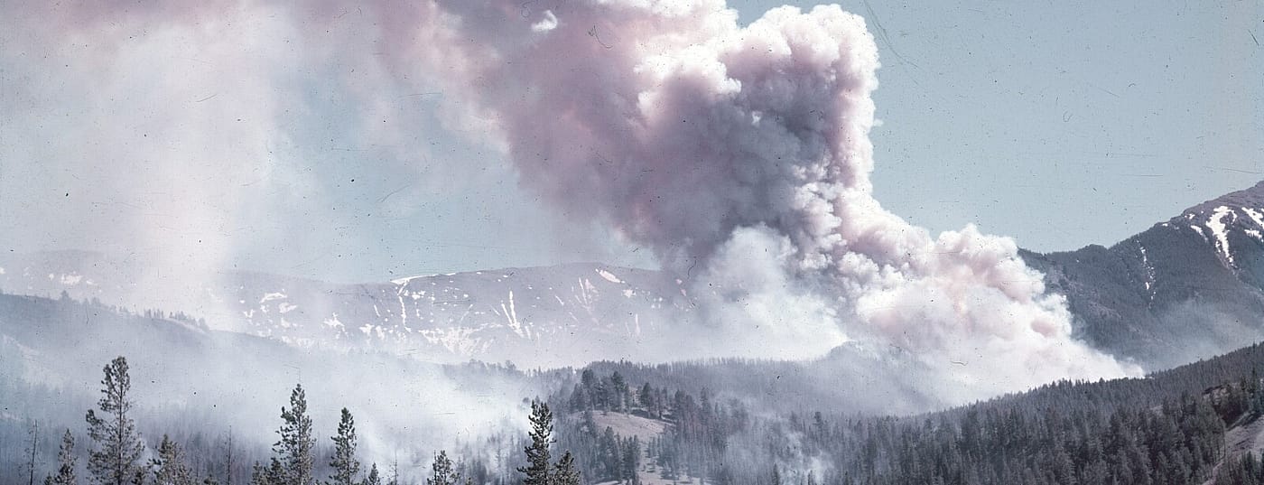 Sulphur camp fire in the Absaroka Mountains.