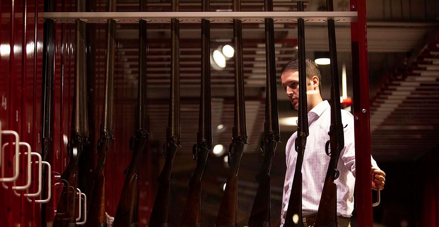 Cody Firearms Museum sliding display cases