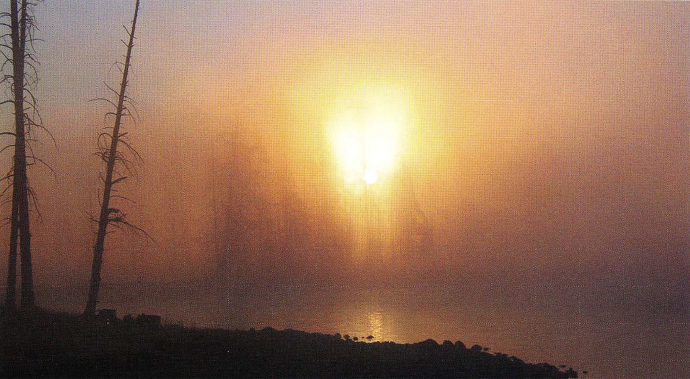 Sunrise, Eagle Bay. One can only imagine what early trappers, prospectors, and explorers thought when they first set eyes on Yellowstone Lake. Jan Wood-Krier photo.