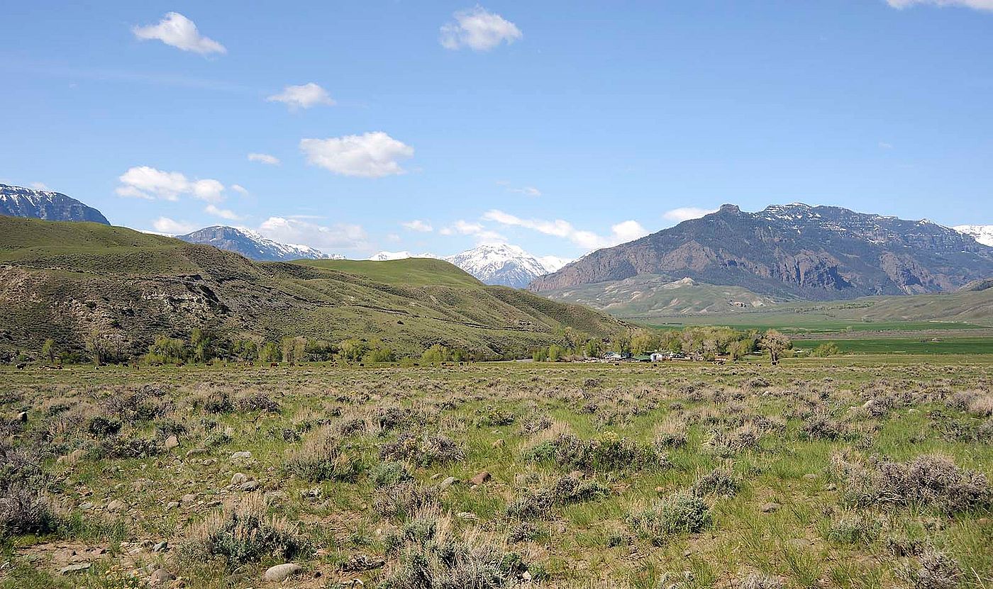 Ken Siggins lives and works on the South Fork, with the Absaroka Range in the background.