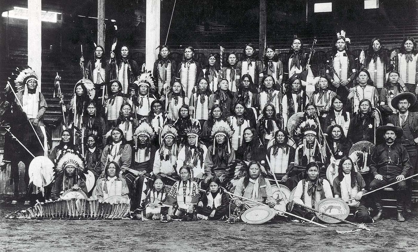 From this photograph of the Indians in Buffalo Bill's Wild West at Chicago in 1893, it's clear that Native Americans formed a large and integral part of the Wild West. If they hadn't been able to perform, the show would have suffered immensely. MS71 Vincent Mercaldo Collection. P.71.1563