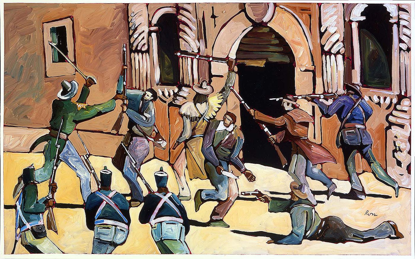 Thom Ross. "The Alamo," 2000. Acrylic on canvas. Mary Jester Allen Purchase Fund. 15.00
