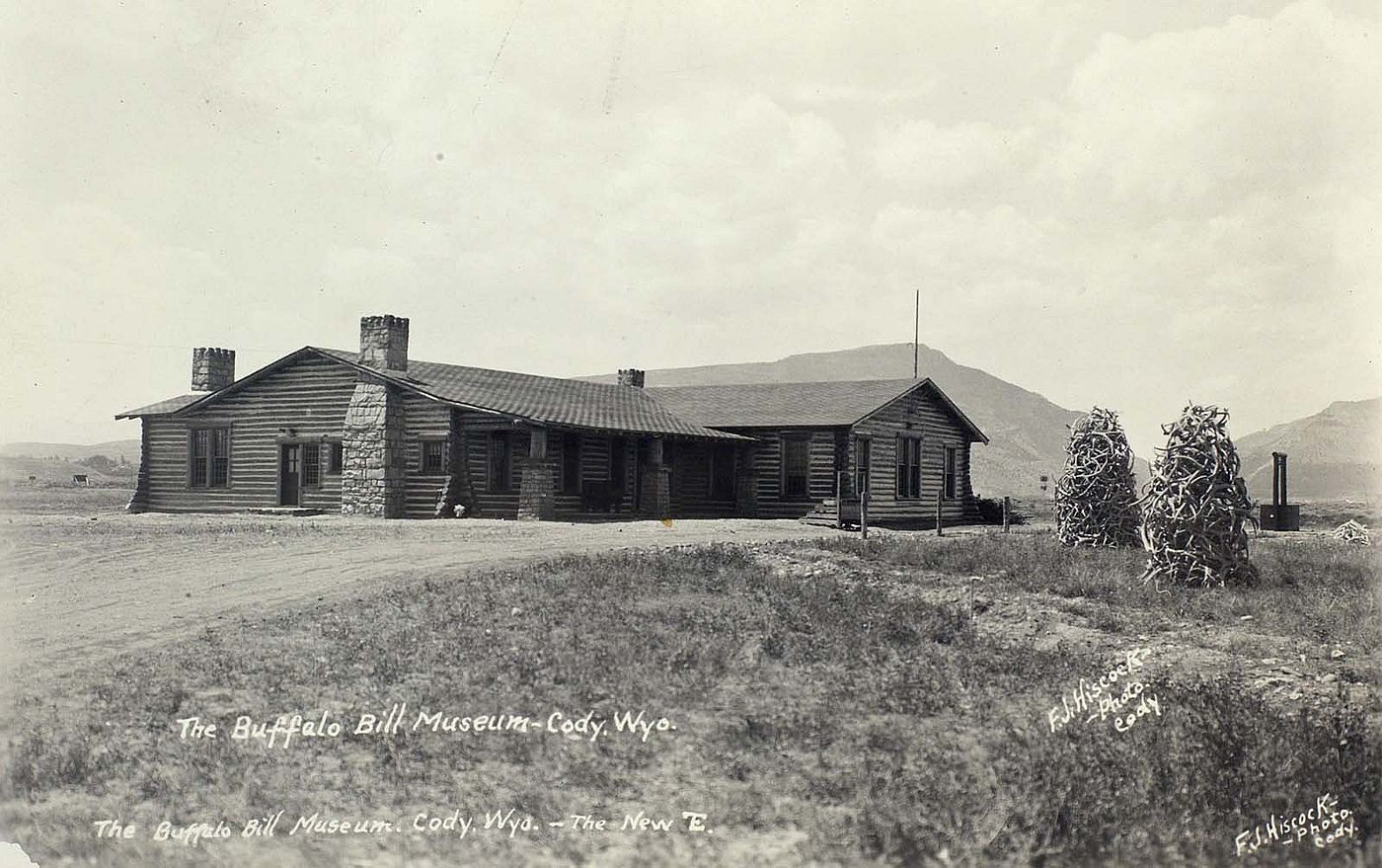 The Buffalo Bill Museum in Cody, soon after its 1927 completion. Log cabins served as icons of American energy and self reliance. F.J. Hiscock, Photographer. Mary Jester Allen Collection. P.41.502