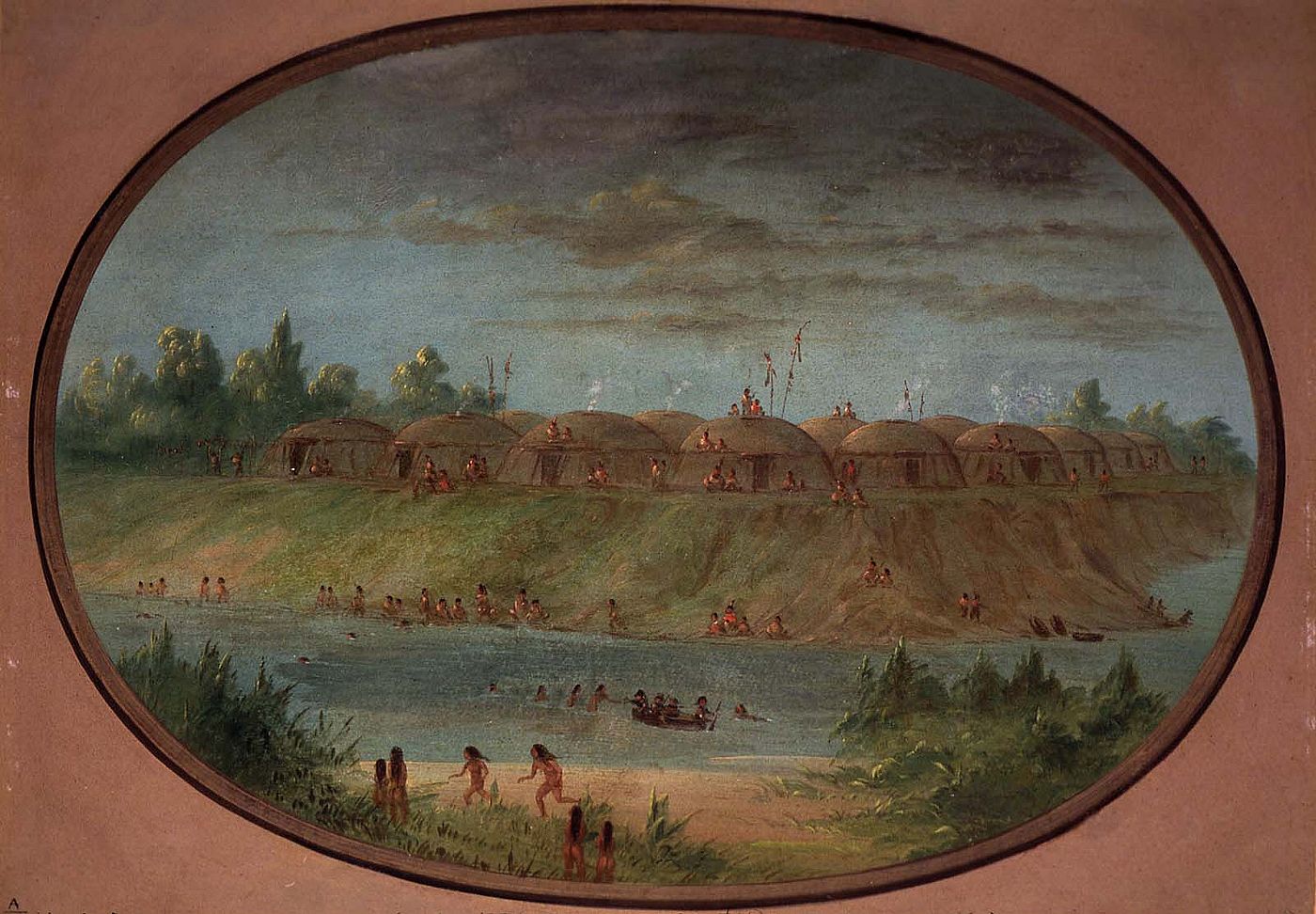 George Catlin's "Minatarree Village." Gift of Paul Mellon. 26.86