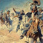 National Cowboy Day: N.C. Wyeth, The Wild, Spectacular Race for Dinner, 1904