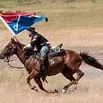 Custer Battle Reenactor: Cavalryman, 2014