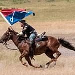 Custer Battle Reenactor: Cavalryman, 2014