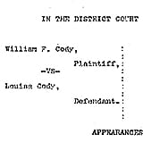 Sheridan County (Wyoming) District Court, Civil Case No. 970, March 1905. Photocopies of Documents on file with District Court unless otherwise noted.