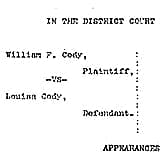 Sheridan County (Wyoming) District Court, Civil Case No. 970, March 1905. Photocopies of Documents on file with District Court unless otherwise noted.