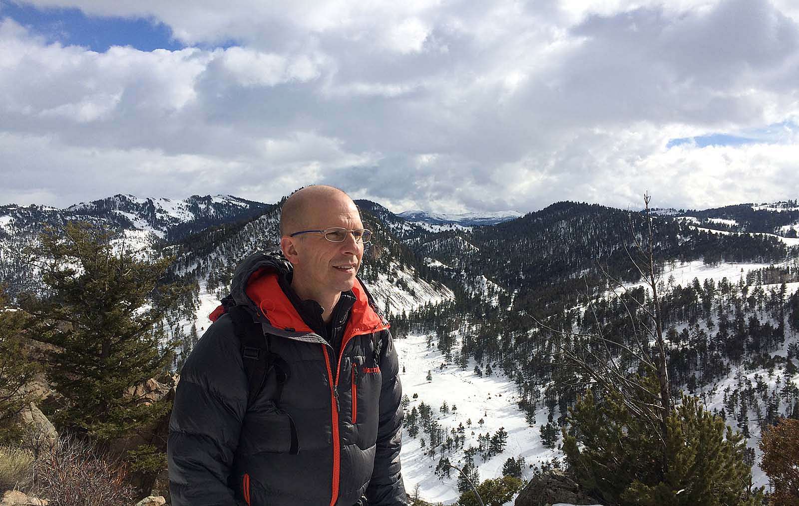 Frank T. van Manen on Rattlesnake Butte in Yellowstone National Park.