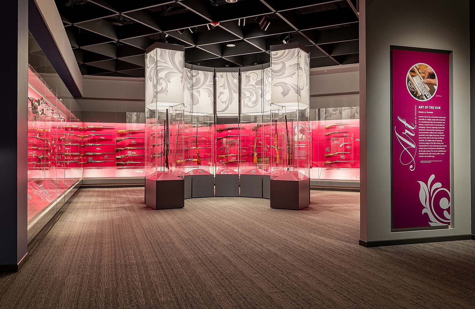 The Art of the Gun gallery in the Cody Firearms Museum.
