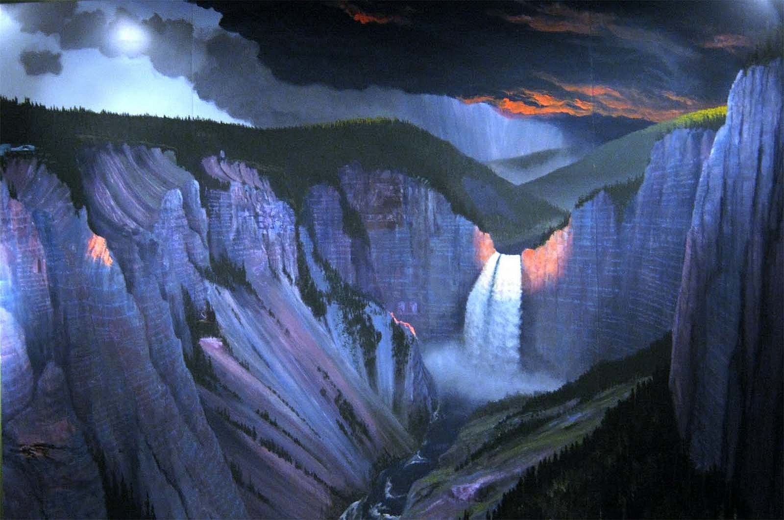 Stephen Hannock's 'Flooded Cascade, Yellowstone Dawn,' 2010. Gift of The Artist in honor of Senator Alan and Ann Simpson. 5.21