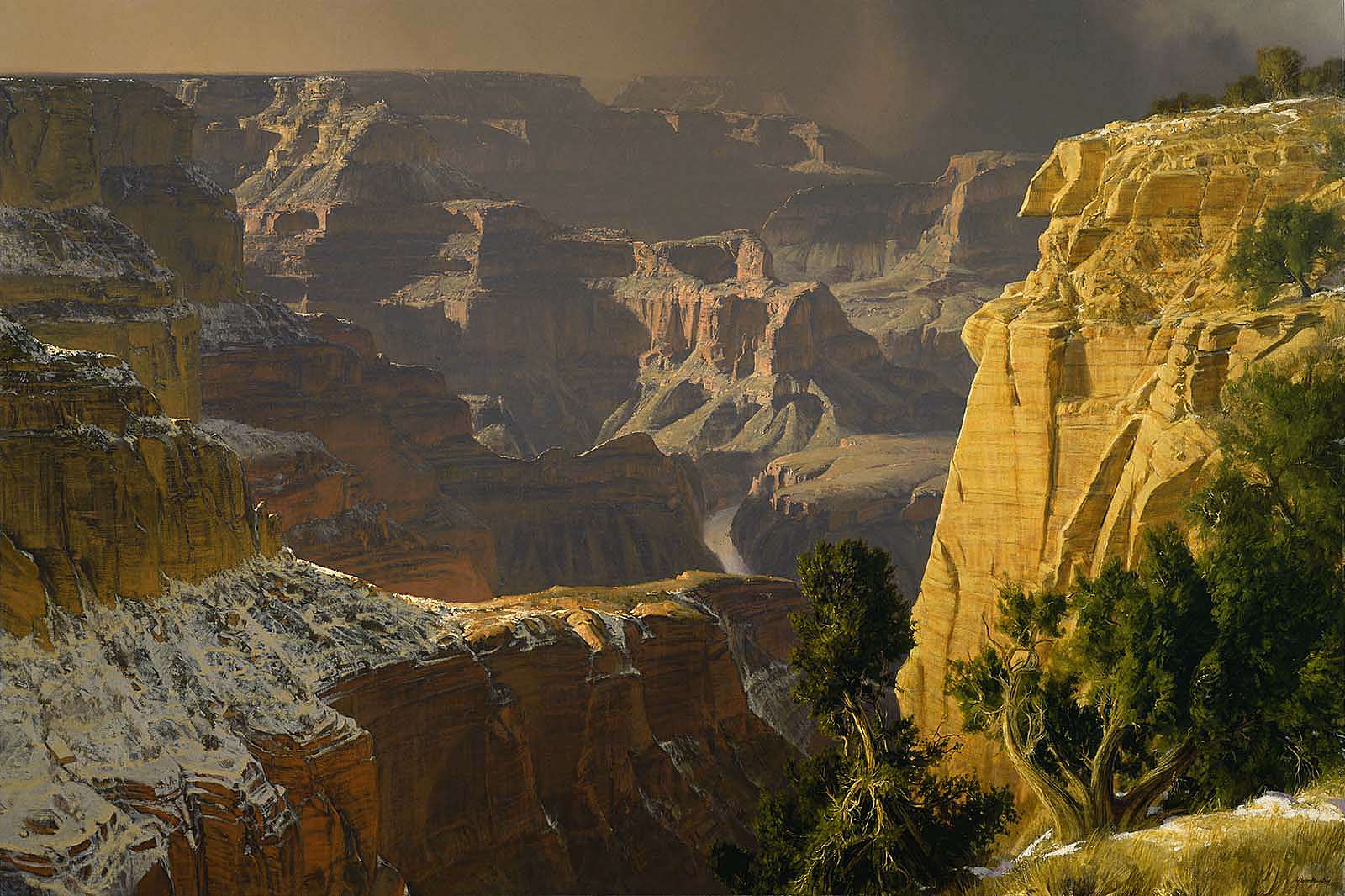 Wilson Hurley (1924 – 2008). "View from the Mohave Wall," 1976. Oil on canvas, 60.25 x 90.25 inches. 6.76