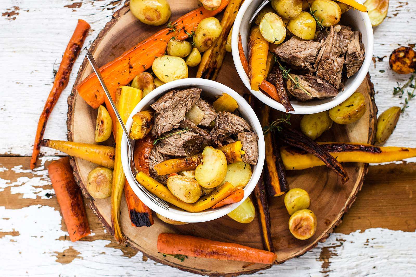 Bourbon Brown Sugar and Soy Chuck Roast. Plated and ready to eat.