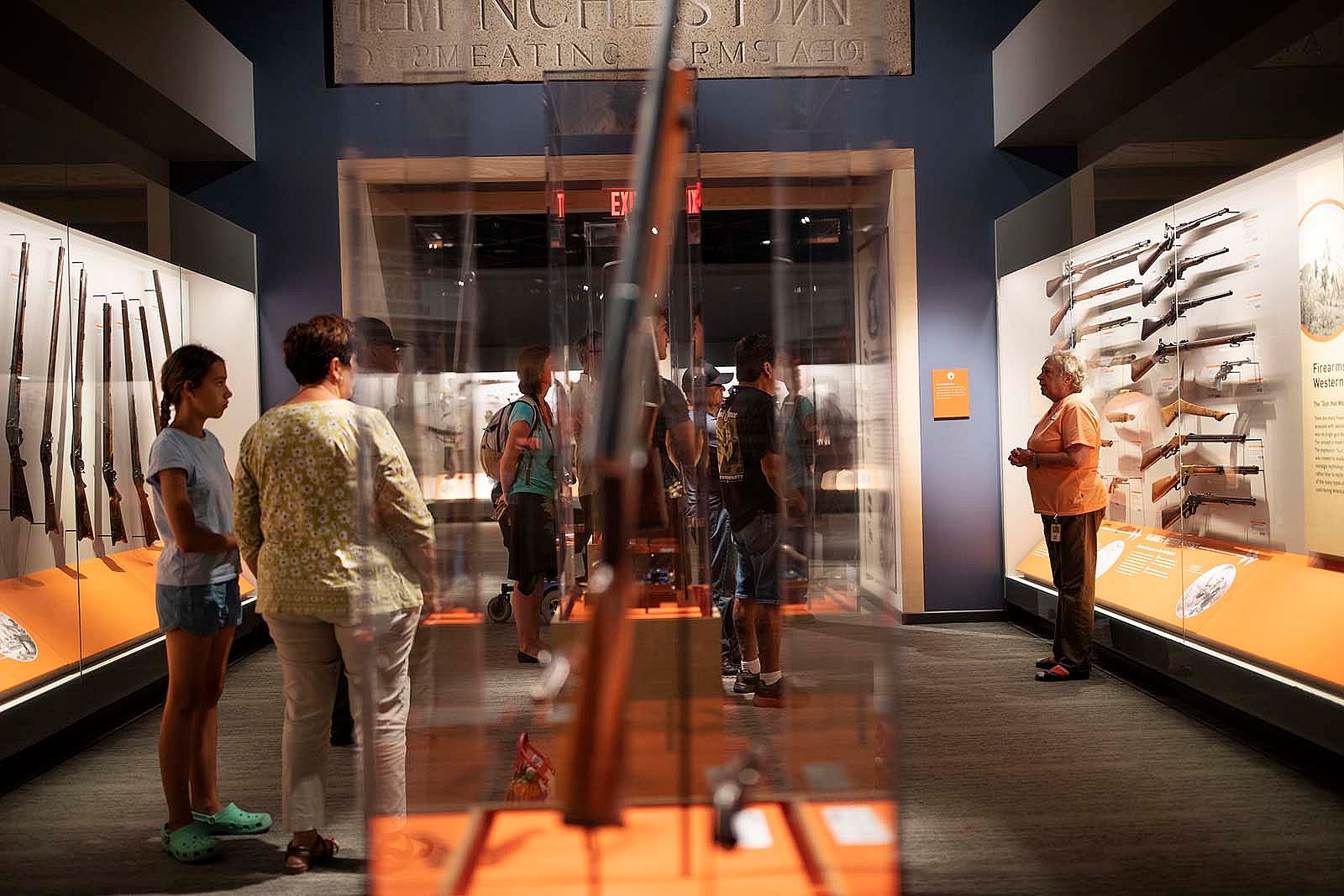 A tour group in the Cody Firearms Museum