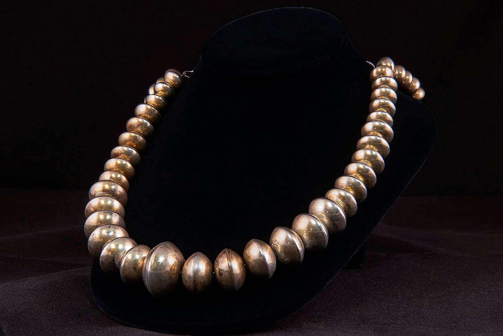 Navajo pearl necklace; 29 1/2 inches.