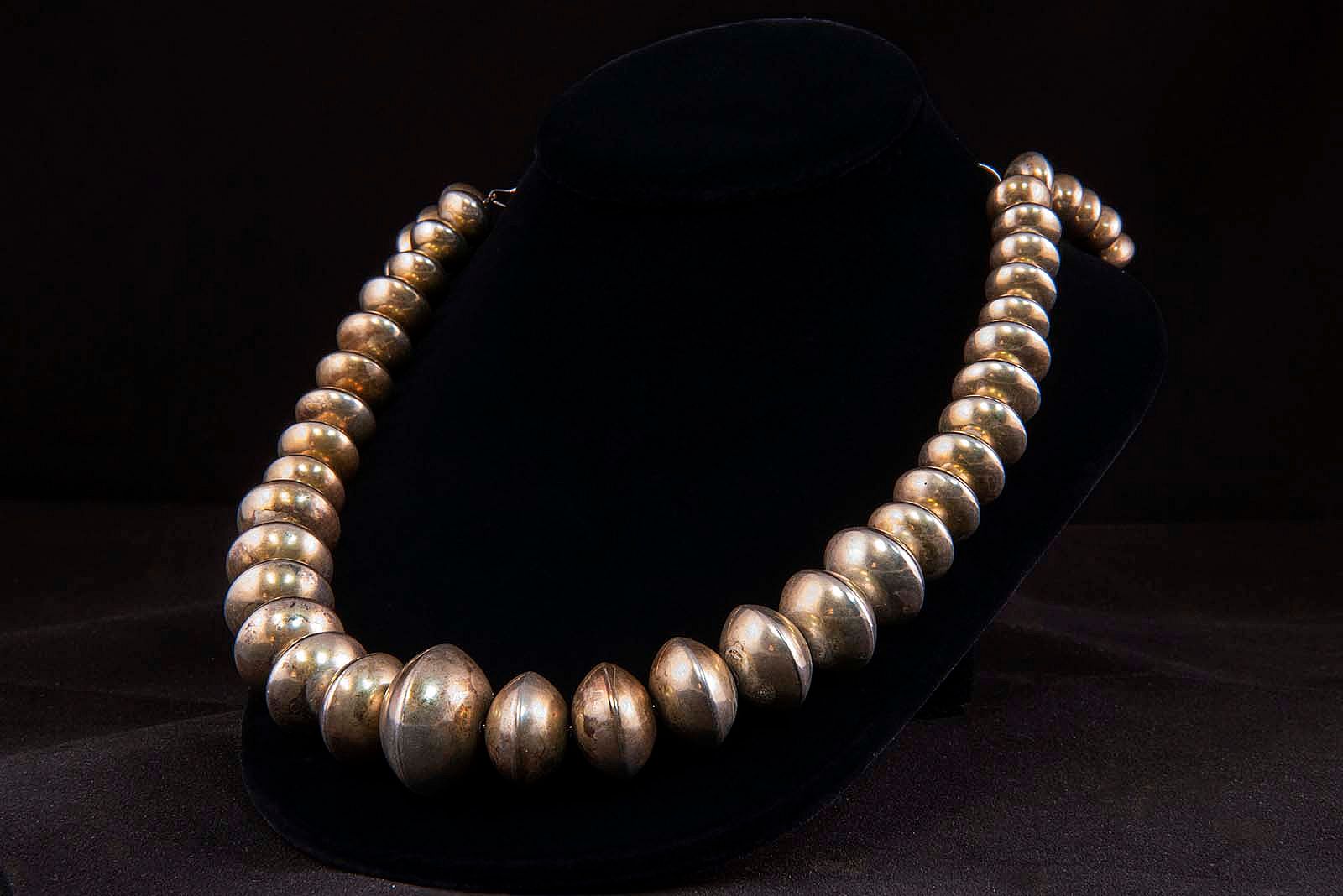 Navajo pearl necklace; 29 1/2 inches.