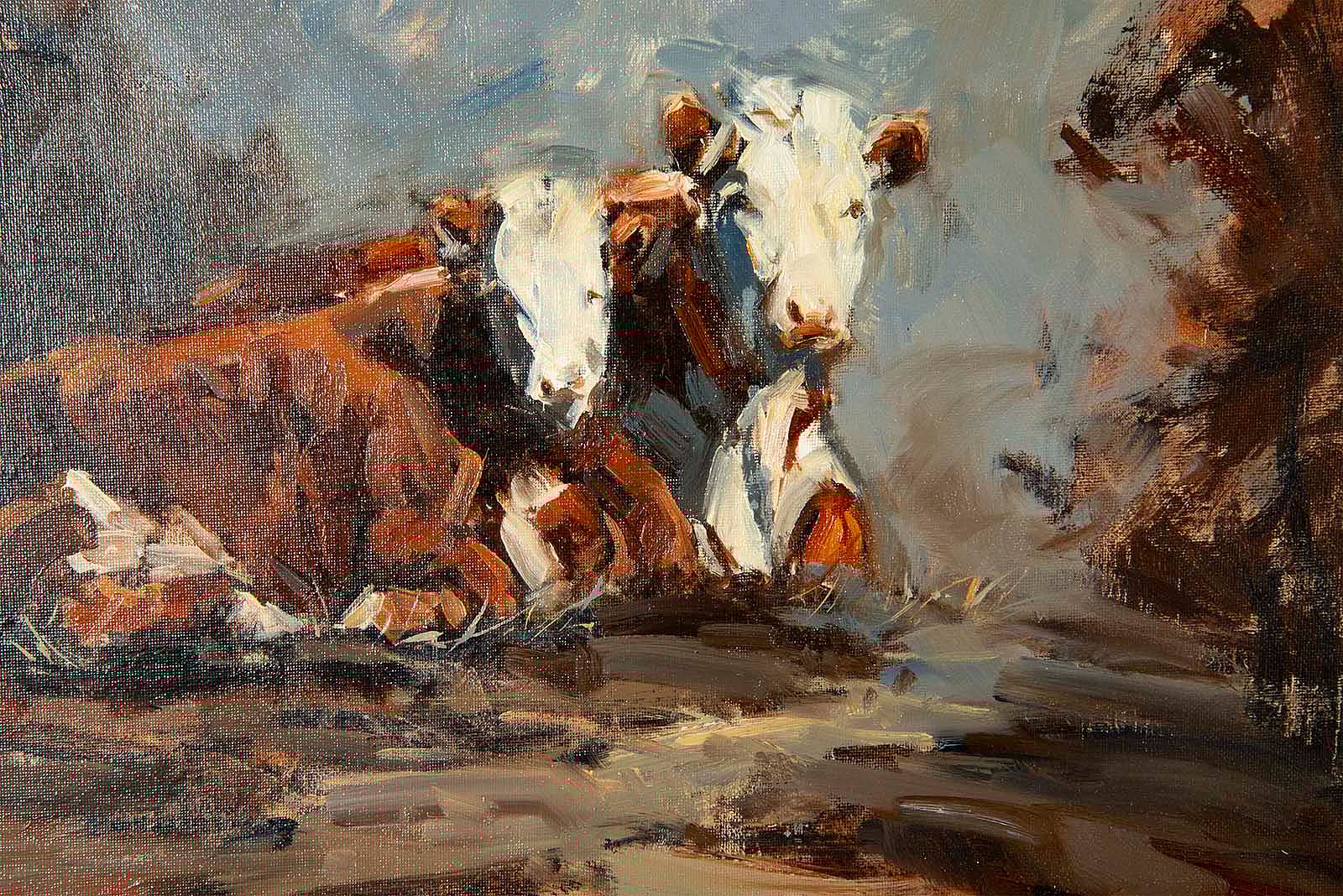 W.A. Sawczuk oil painting: "A Family Portrait," framed original; 22 1/2 x 26 1/2 inches.