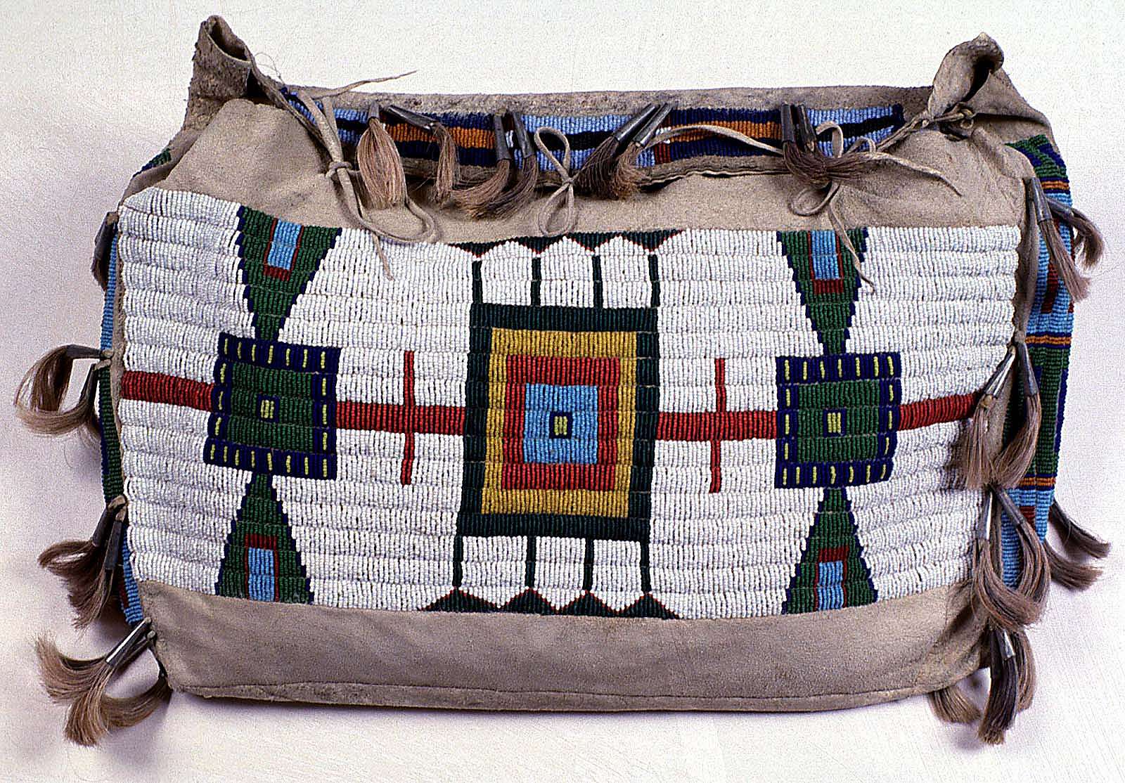 Beaded storage bag, ca. 1885. Gift of Mr. & Mrs. Irving H. Larom. NA.106.22A