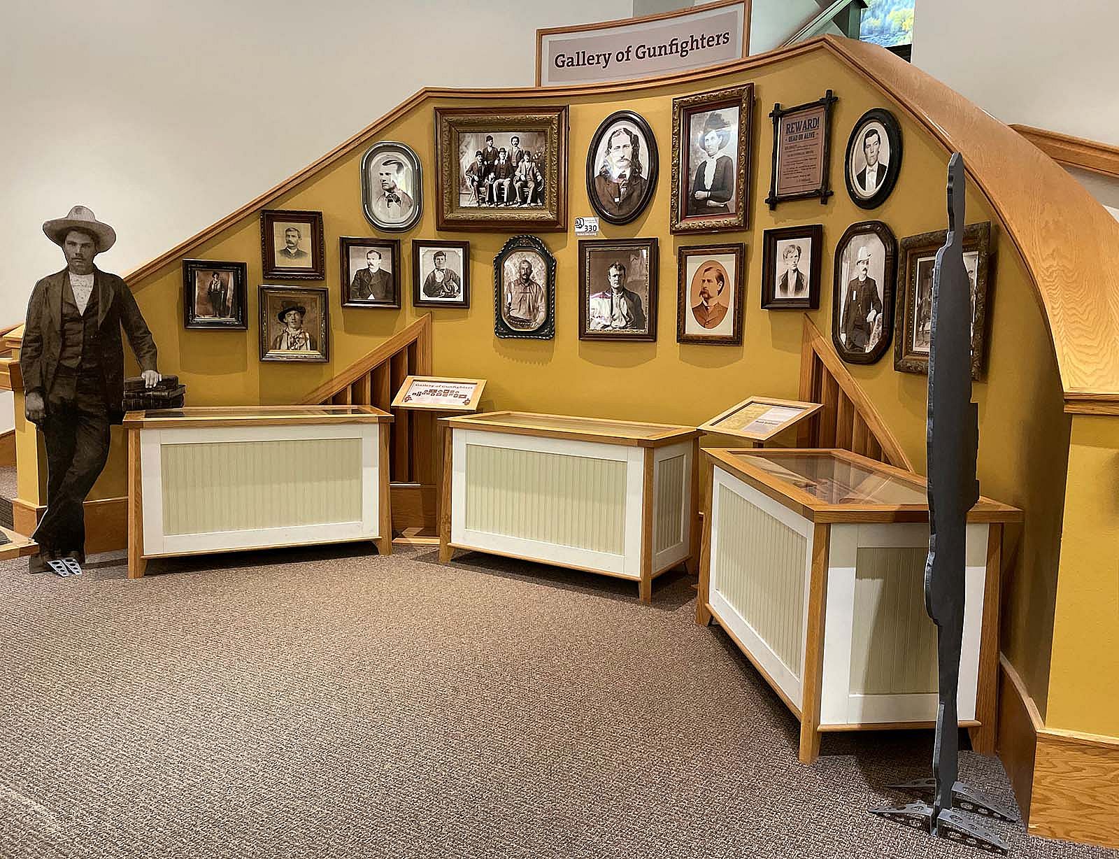 Today, the Shiebler Family Library Gallery includes the Gallery of Gunfighters, shown here, as well as exhibit space and information on the Western Writers of America.