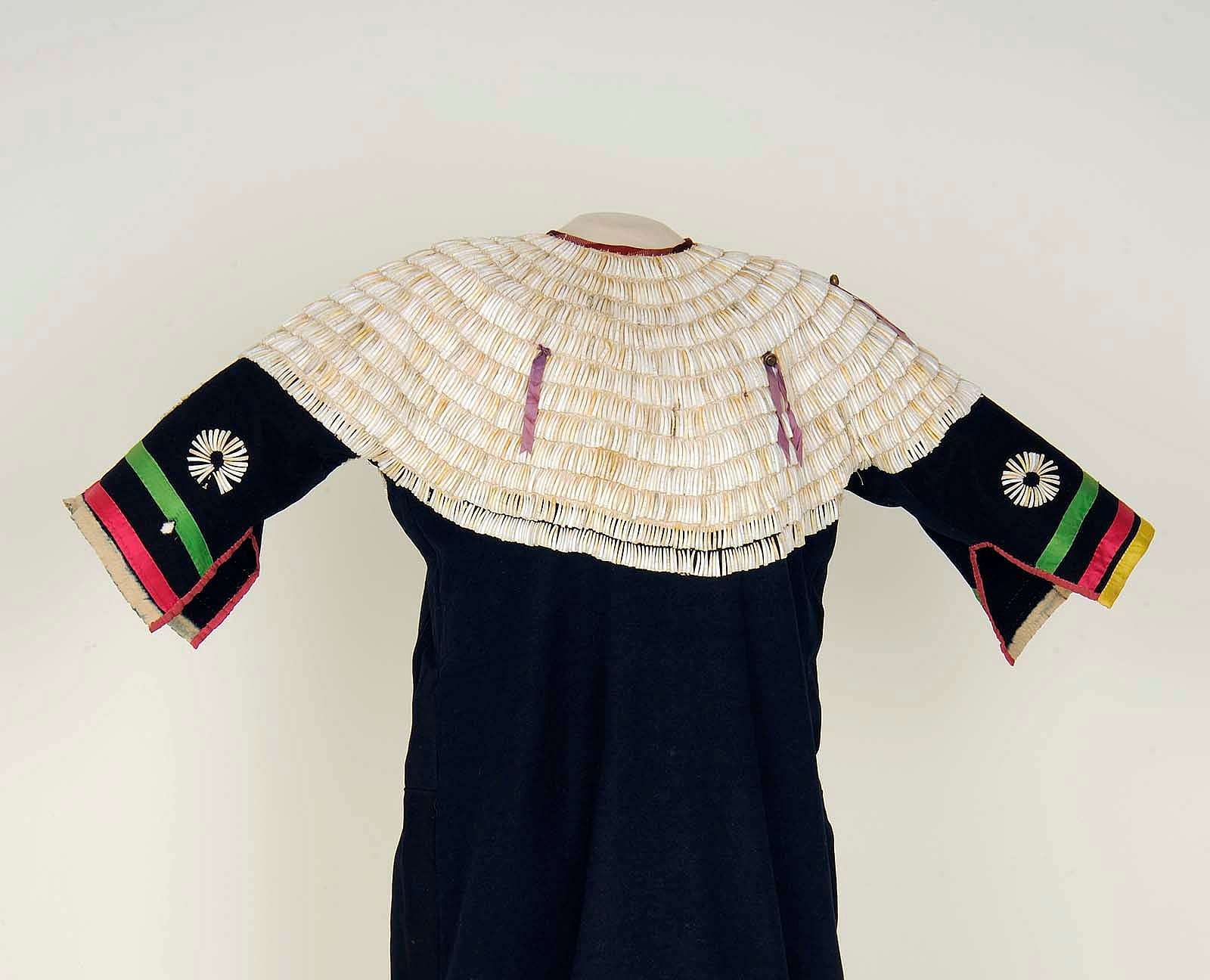Dentalium Shell Dress, Lakota (Sioux), Northern Plains, ca. 1890. Wool, dentalium shells, and ribbon. Paul Dyck Plains Indian Buffalo Culture Collection. NA.202.1229 (detail)
