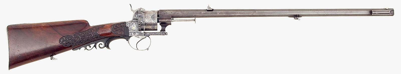 Peterlongo Pinfire Revolving Rifle. Gift of Neal P. McKinstry. 2002.23.1