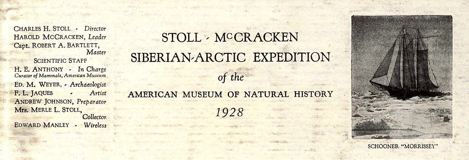 Letterhead, Stoll-McCracken expedition. MS 305 Harold McCracken Photograph Collection, McCracken Research Library. MS305.02.066