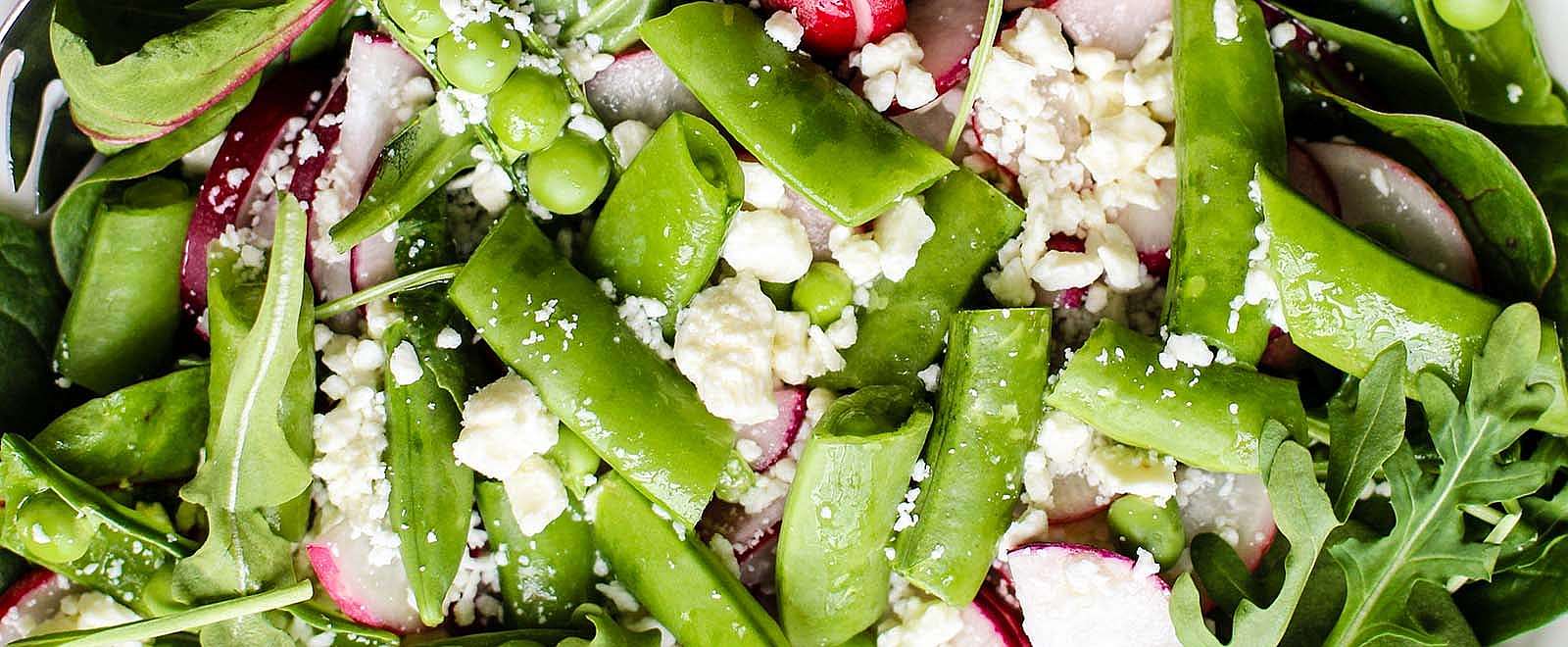 Snap Pea & Radish Salad with Feta & Lemon Vinaigrette