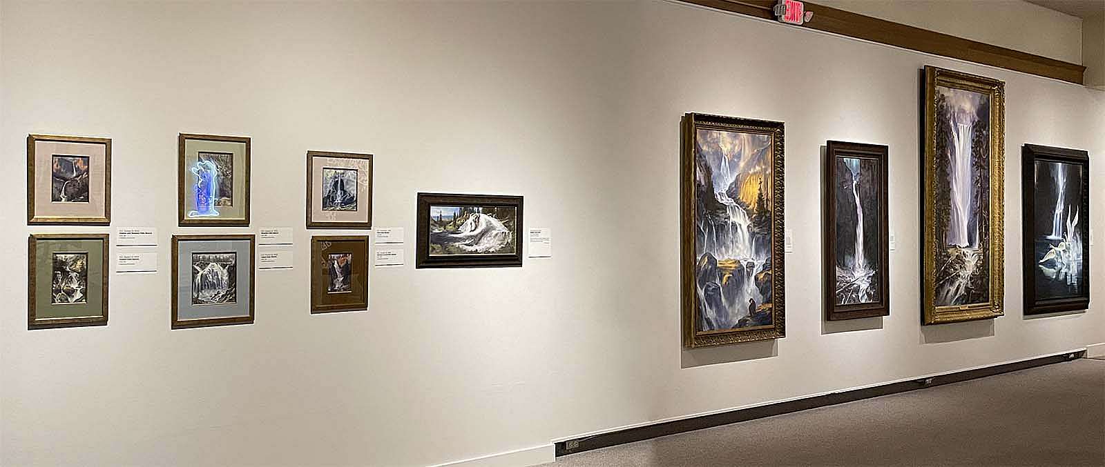 M.C. Poulsen waterfall paintings in the special exhibition "Yellowstone: For the Benefit & Enjoyment of the People"