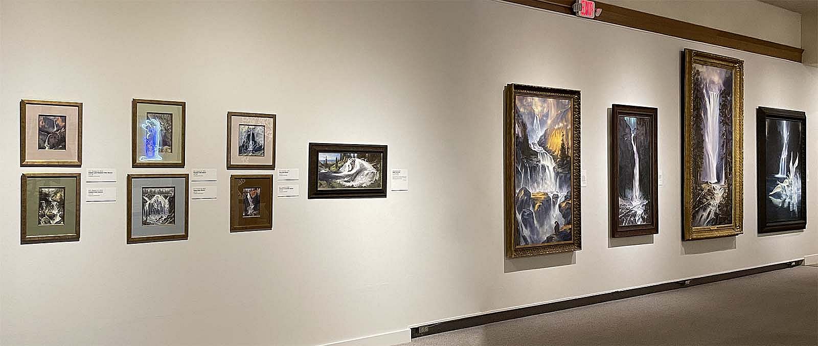 M.C. Poulsen waterfall paintings in the special exhibition "Yellowstone: For the Benefit & Enjoyment of the People"
