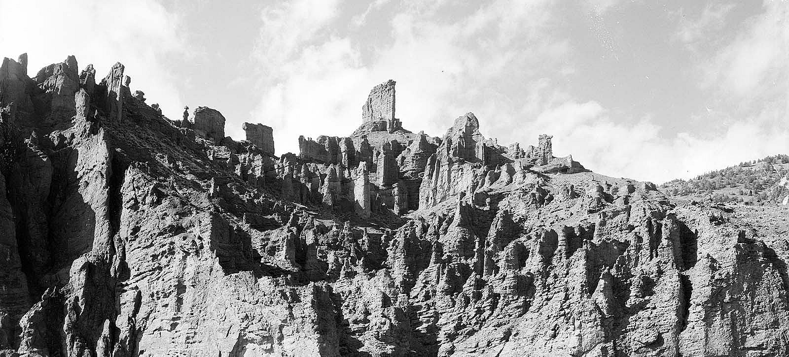 Jack Richard, Bob's father, took this photo of the "Holy City" rock formation in the mid-1950s. MS 89 Jack Richard Photograph Collection, McCracken Research Library. PN.89.112.21300.18