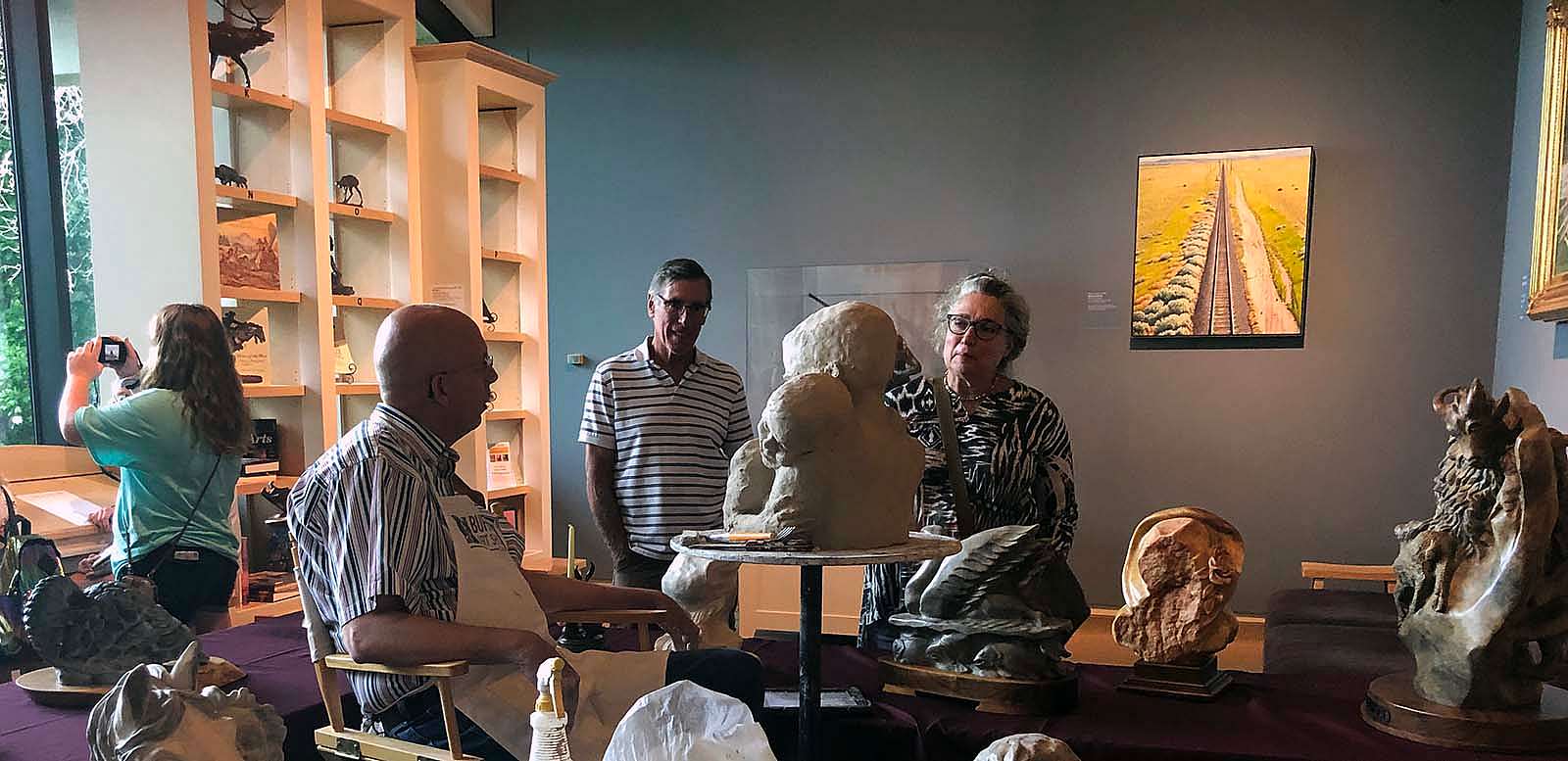 Artist-in-Residence Jeff Rudolph in the Whitney Western Art Museum.