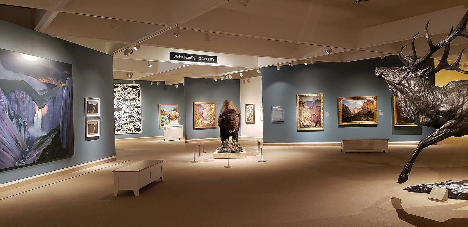 Whitney Western Art Museum, with Yellowstone National Park-themed works of art.