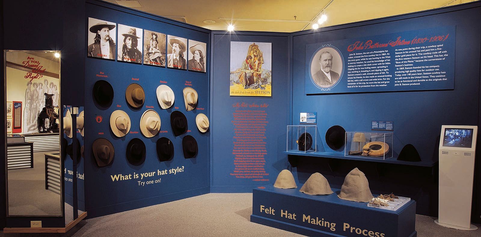 Stetson exhibit in "Dressed Just Right."