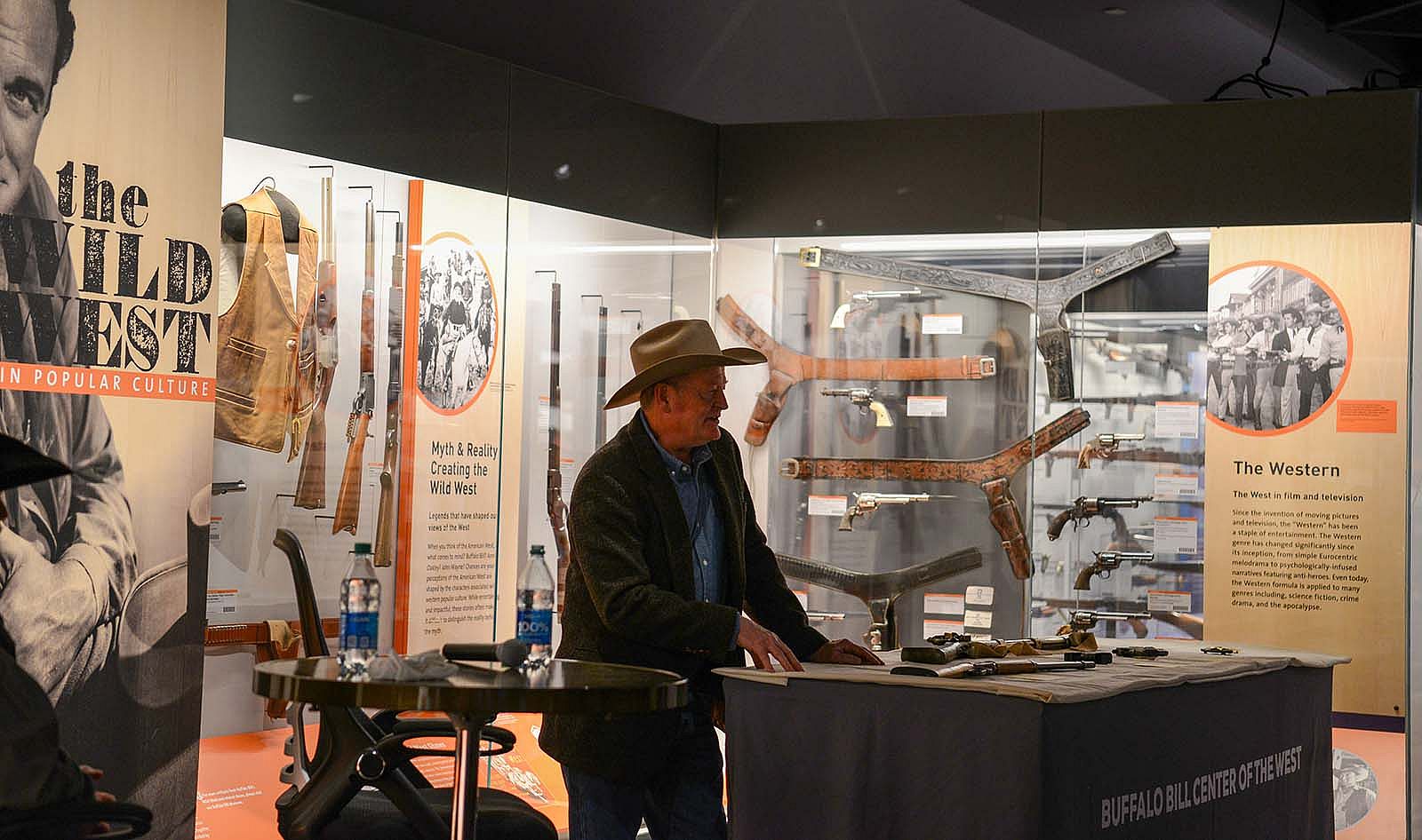 Craig Johnson speaking in the Cody Firearms Museum