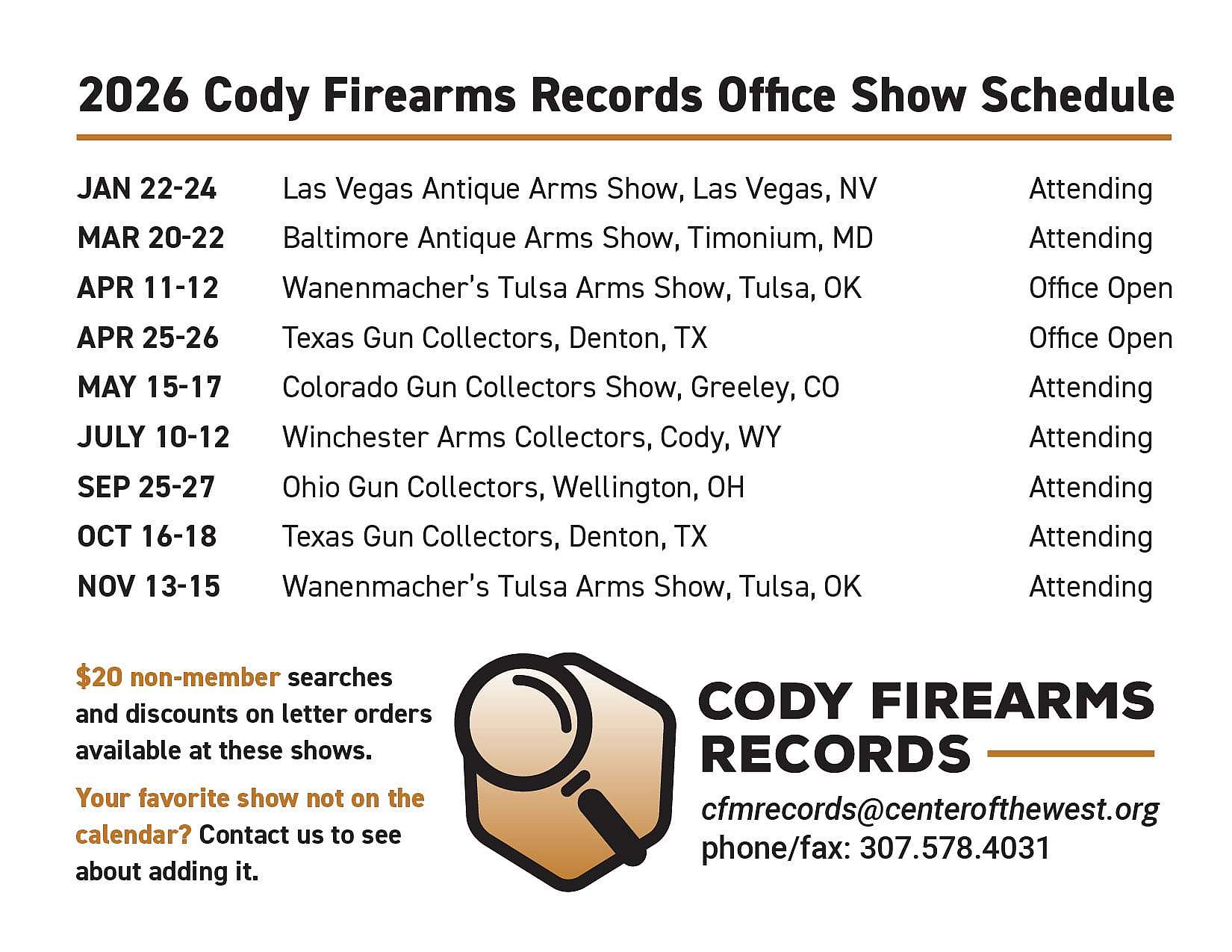 Cody Firearms Records