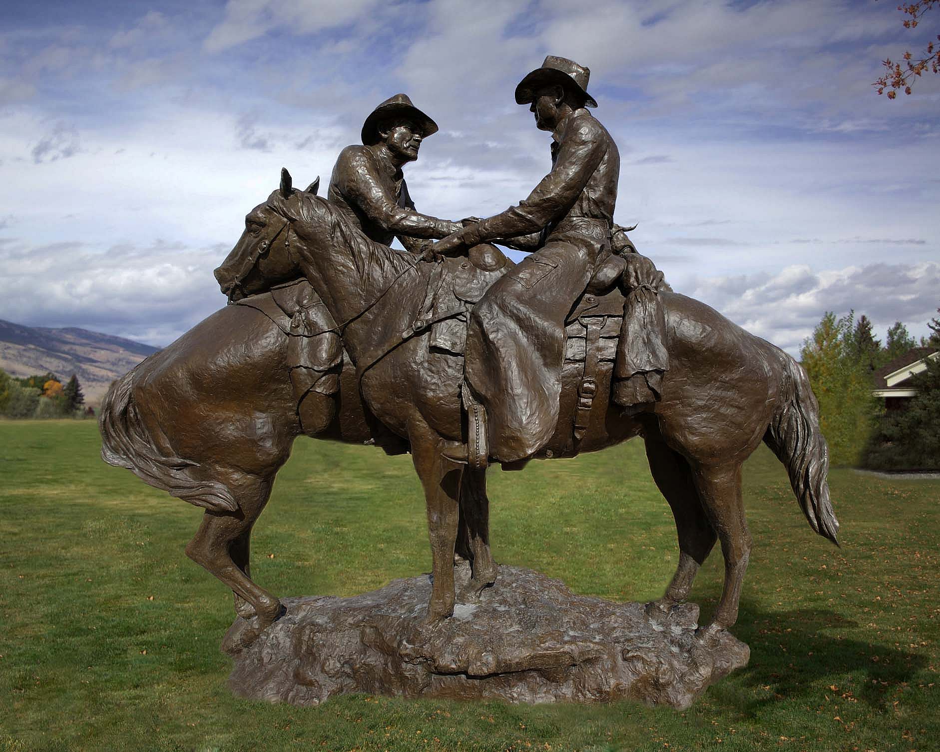 Herb Mignery (b. 1937). "Code of the West," 1998. Bronze, 140 x 137 x 72 inches. Gift of Mike Kammerer / Cody of the West Foundation. 9.01