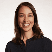 Women with shoulder-length hair in black shirt.