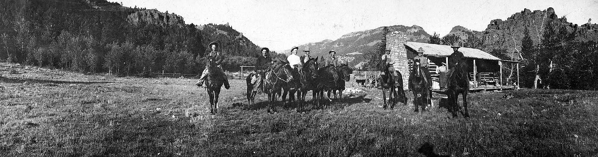 Cowboys mounted on horses. MS 6 William F. Cody Collection. P.6.1765.002