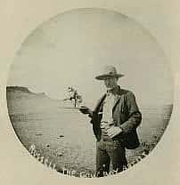 Fig. 7: Russell with cowboy sculpture, ca. 1897. C.M. Russell Museum, Great Falls, Montana.