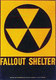 The fallout shelter sign was familiar to most Americans in the "Atomic West."