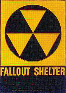 The fallout shelter sign was familiar to most Americans in the "Atomic West."